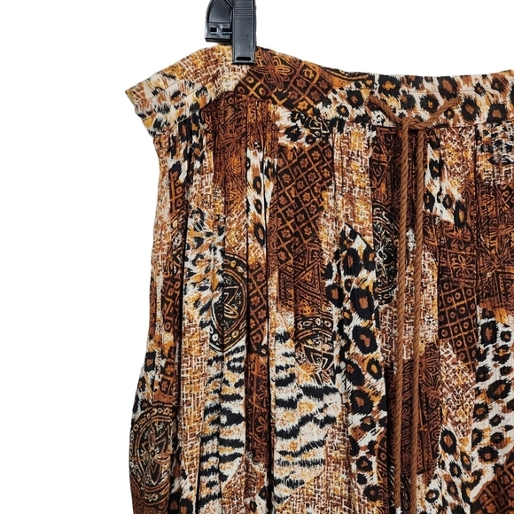 Basic Editions Women's Vintage Tiger And Lion Print Maxi Skirt -L - Picture 2 of 7